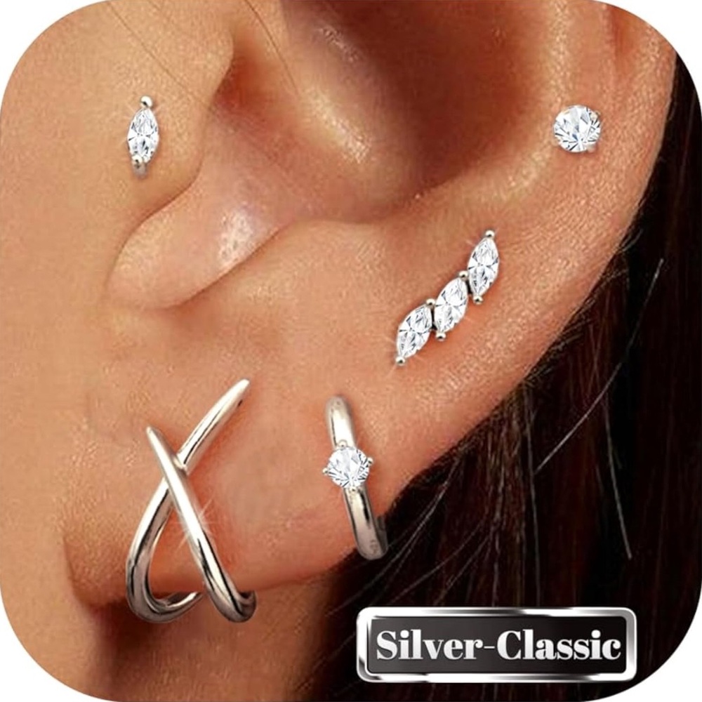 Women's Elegant Silver Earrings
